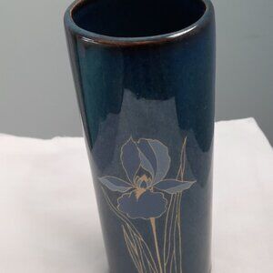 OTAGIRI Vintage Blue Floral Vase Made In Japan